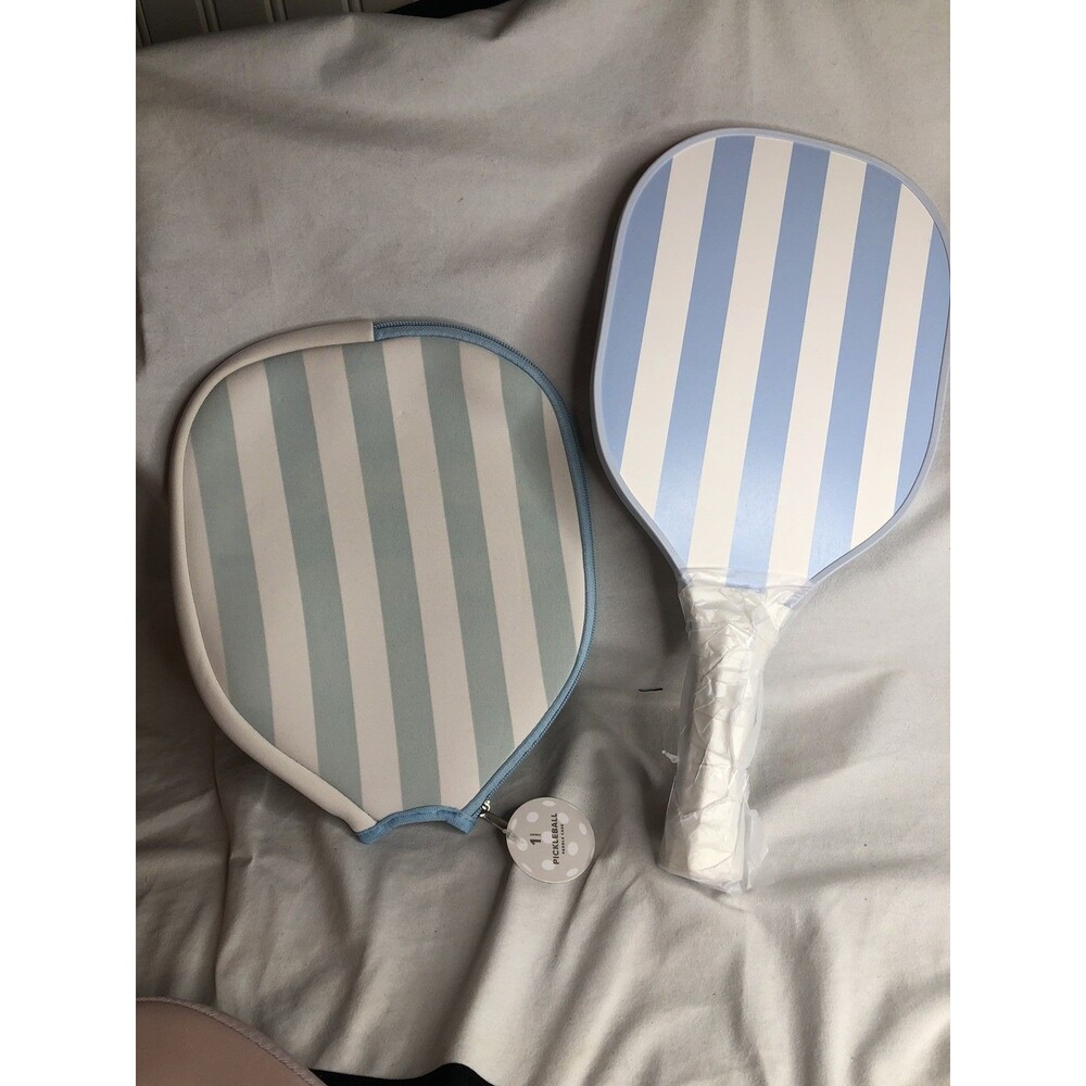 Target Bullseye Pickleball Blue Stripe & Paddle Case NWT